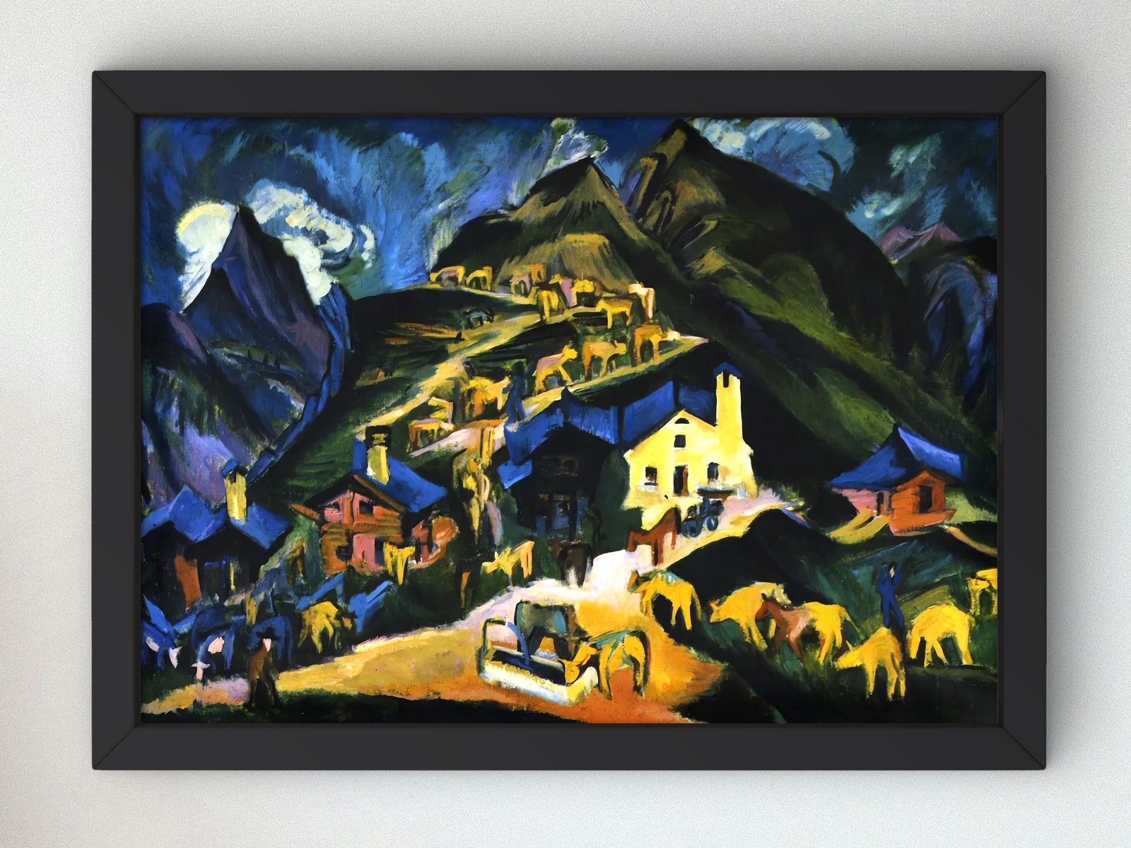 Farmers Driving Cattle to an Alpine Pasture by Ernst Ludwig Kirchner, 1918, Expressionism and Fauvism, fine art print