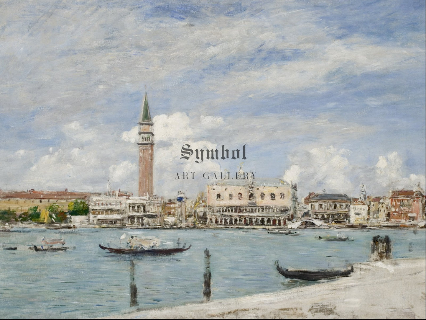 Saint Mark's Square Venice from San Giorgio by Eugène Boudin 1895, Wall Art Print, Fine Art Reproduction, Museum Quality Decor, Poster