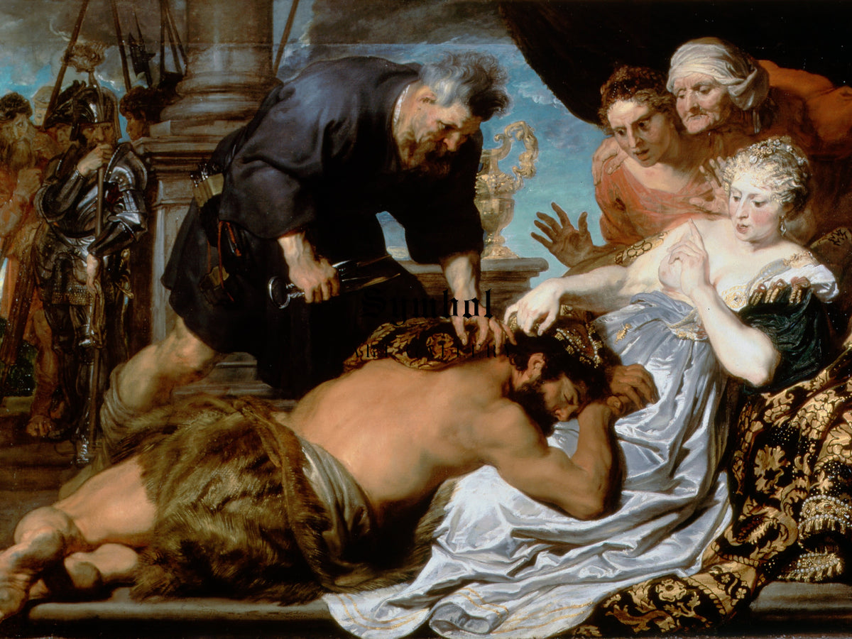 Samson and Delilah by Anthony van Dyck 1630, Wall Art Print, Fine Art Reproduction, Museum Quality Decor, Poster