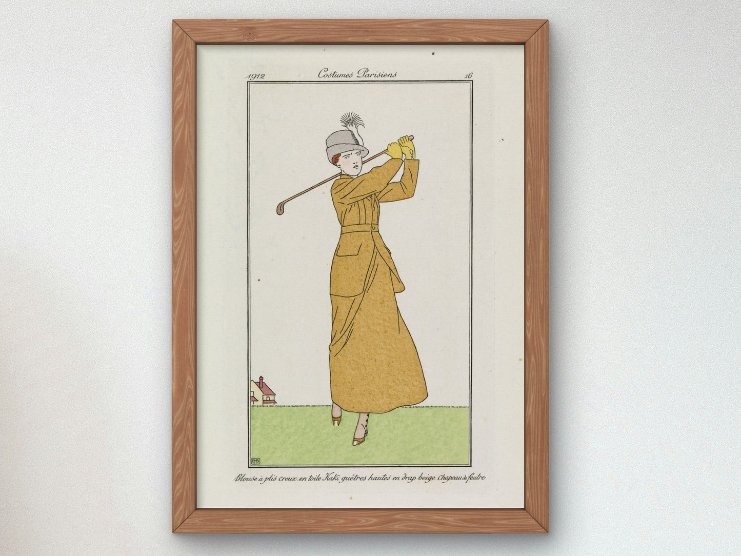 Golf Suit with Belted Jacket by Bernard Boutet de Monvel 1912, Wall Art Print, Fine Art Reproduction, Museum Quality Decor, Poster