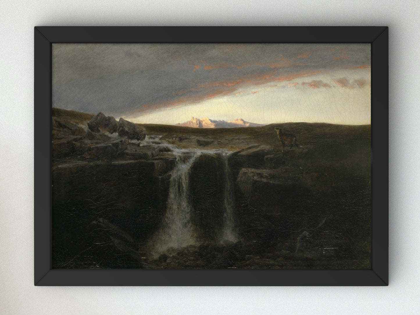 Mountain Landscape with Waterfall by Arnold Böcklin 1849, Wall Art Print, Fine Art Reproduction, Museum Quality Decor, Poster