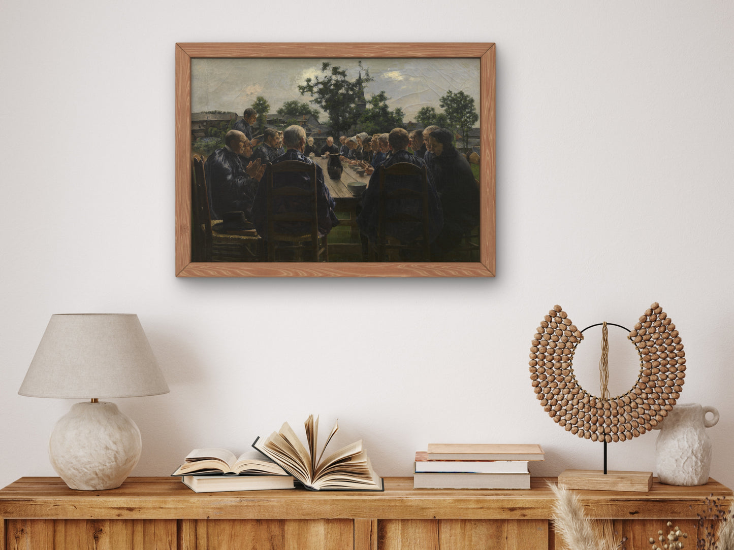 The Funeral Meal by Léon Frédéric 1886, Wall Art Print, Fine Art Reproduction, Museum Quality Decor, Poster
