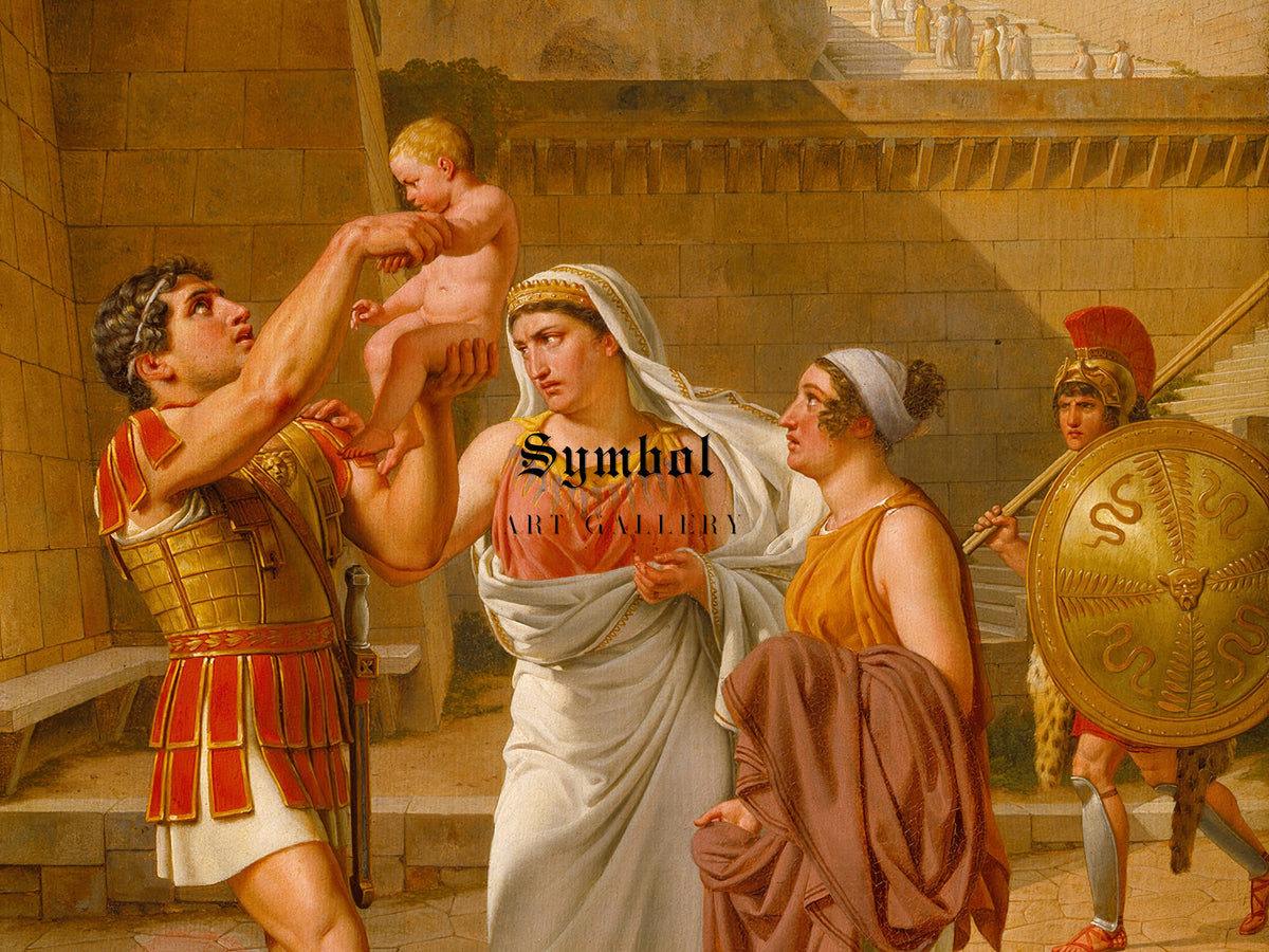 Hector's Farewell to Andromache by Christoffer Wilhelm Eckersberg 1813, Wall Art Print, Fine Art Reproduction, Museum Quality Decor, Poster