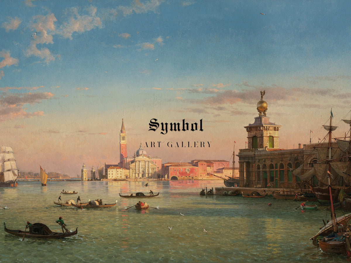The Palazzo Piscani, Venice by Friedrich von Nerly, Wall Art Print, Fine Art Reproduction, Museum Quality Decor, Poster