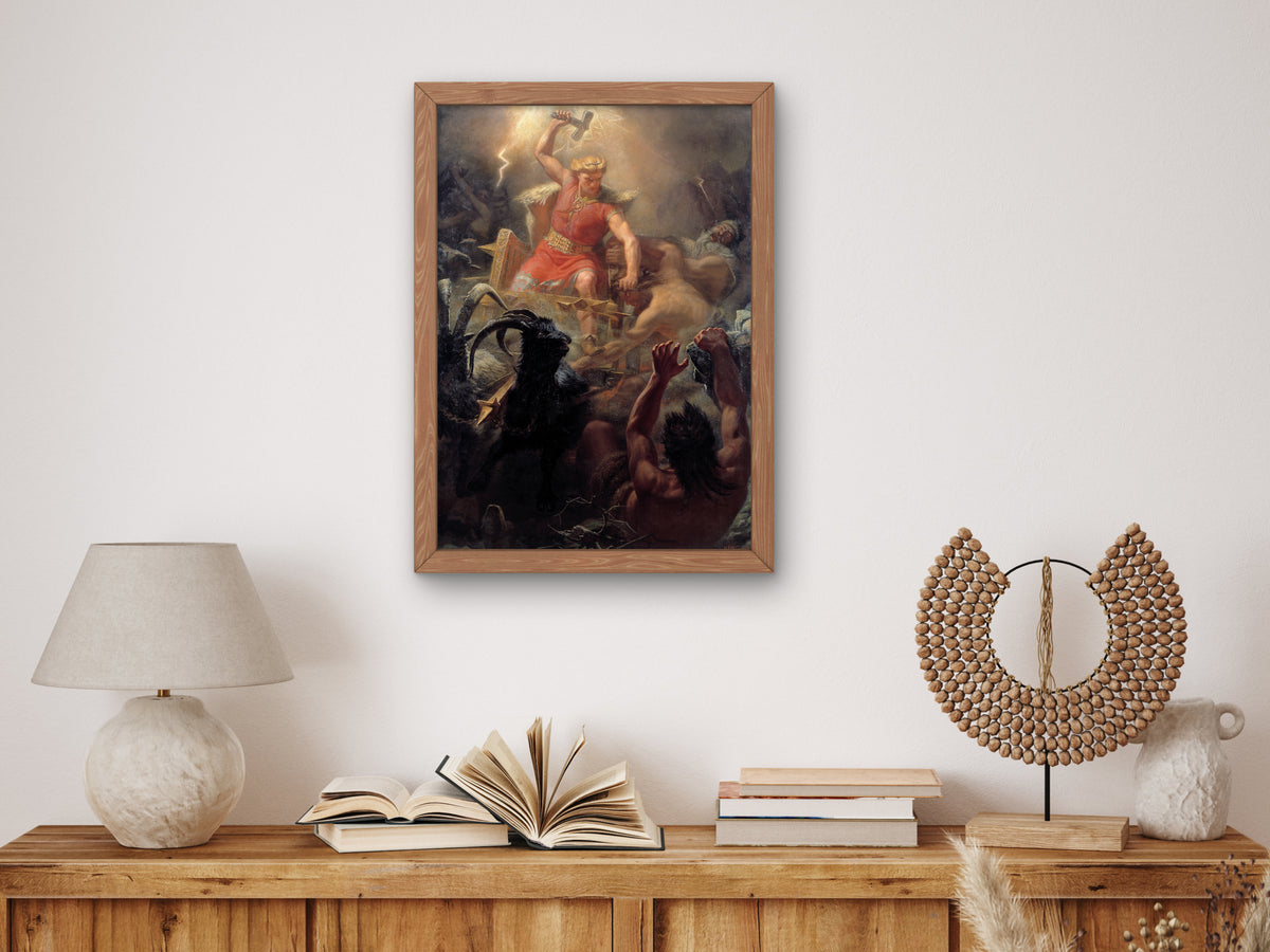 Tor's Fight with the Giants by Mårten Eskil Winge 1872, Wall Art Print, Fine Art Reproduction, Museum Quality Decor, Poster