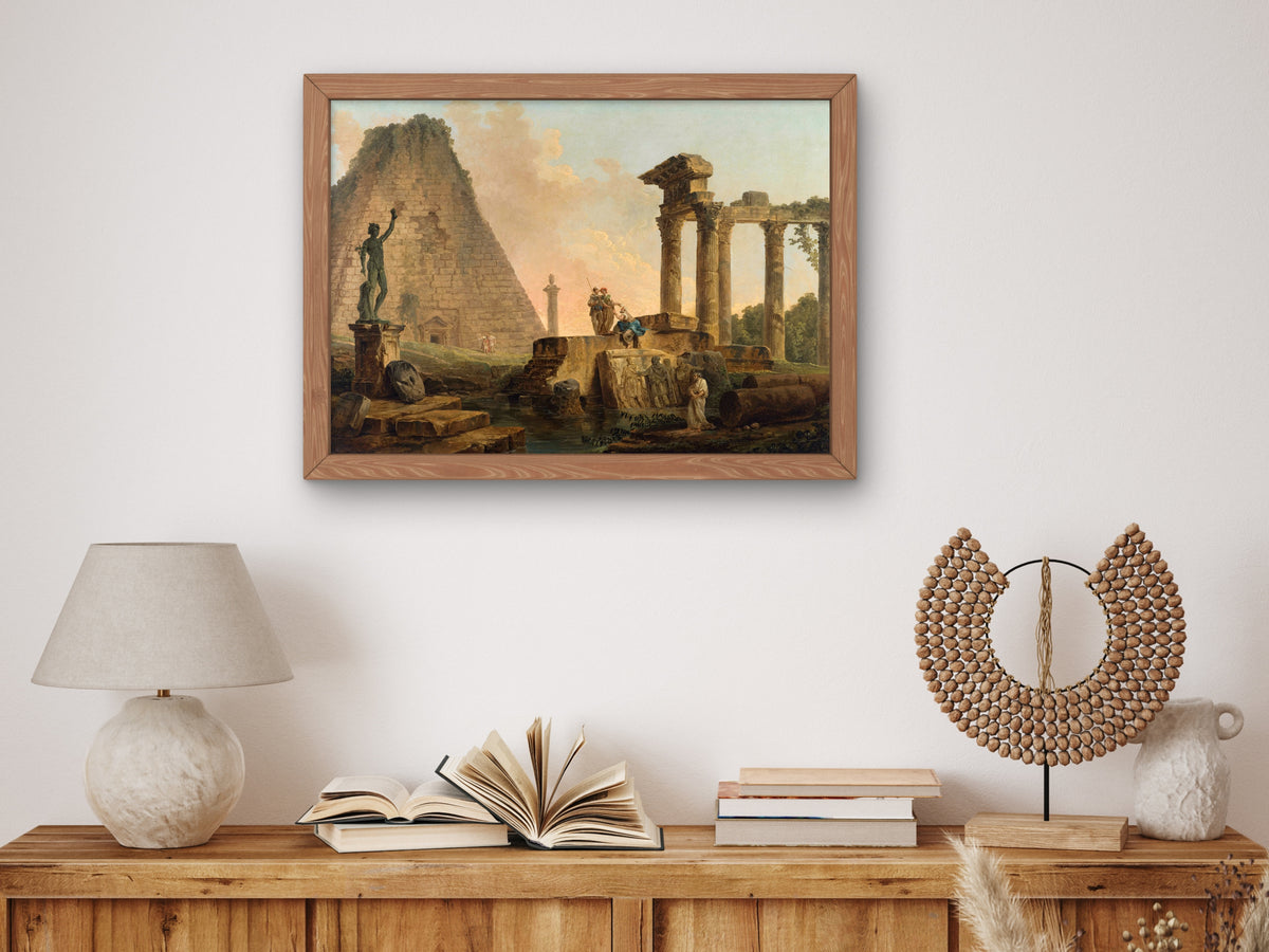 Roman Ruins by Hubert Robert 1776, Wall Art Print, Fine Art Reproduction, Museum Quality Decor, Poster
