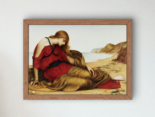 Ariadne at Naxos by Evelyn De Morgan 1877, Wall Art Print, Fine Art Reproduction, Museum Quality Decor, Poster