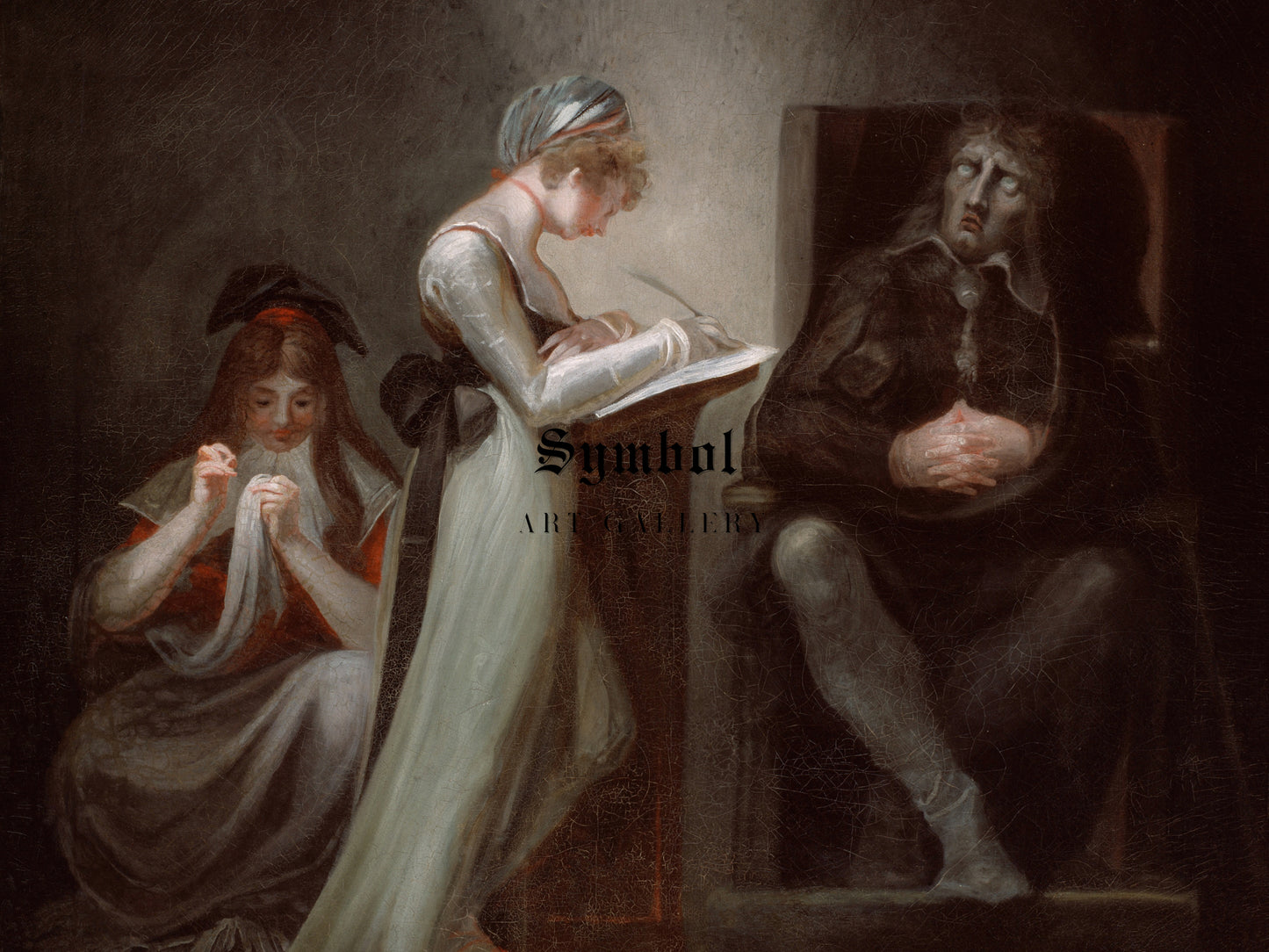 Milton Dictating to His Daughter by Henry Fuseli 1794, Wall Art Print, Fine Art Reproduction, Museum Quality Decor, Poster