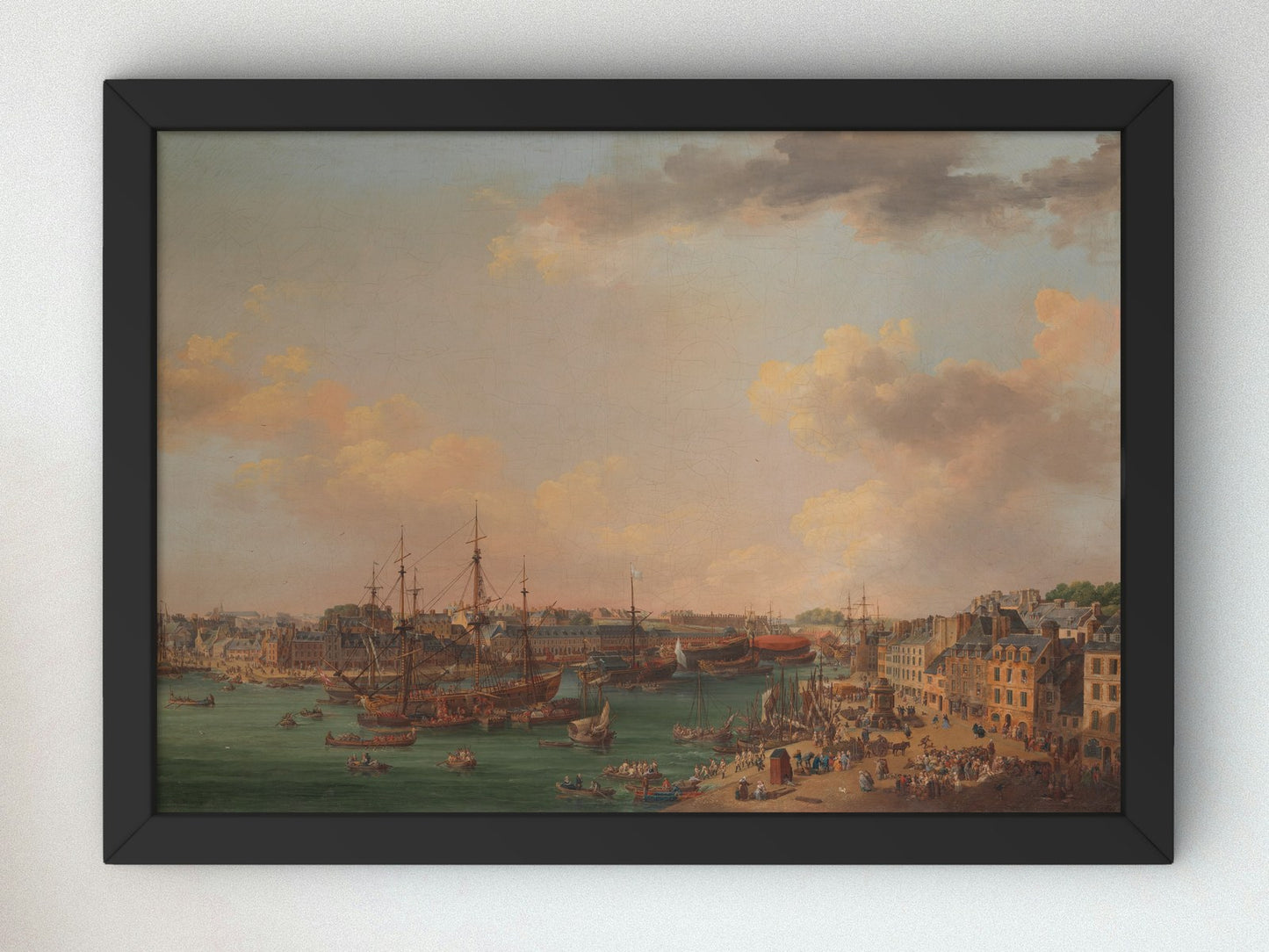 The Outer Harbor of Brest by Henri Joseph Van Blarenberghe 1773, Wall Art Print, Fine Art Reproduction, Museum Quality Decor, Poster