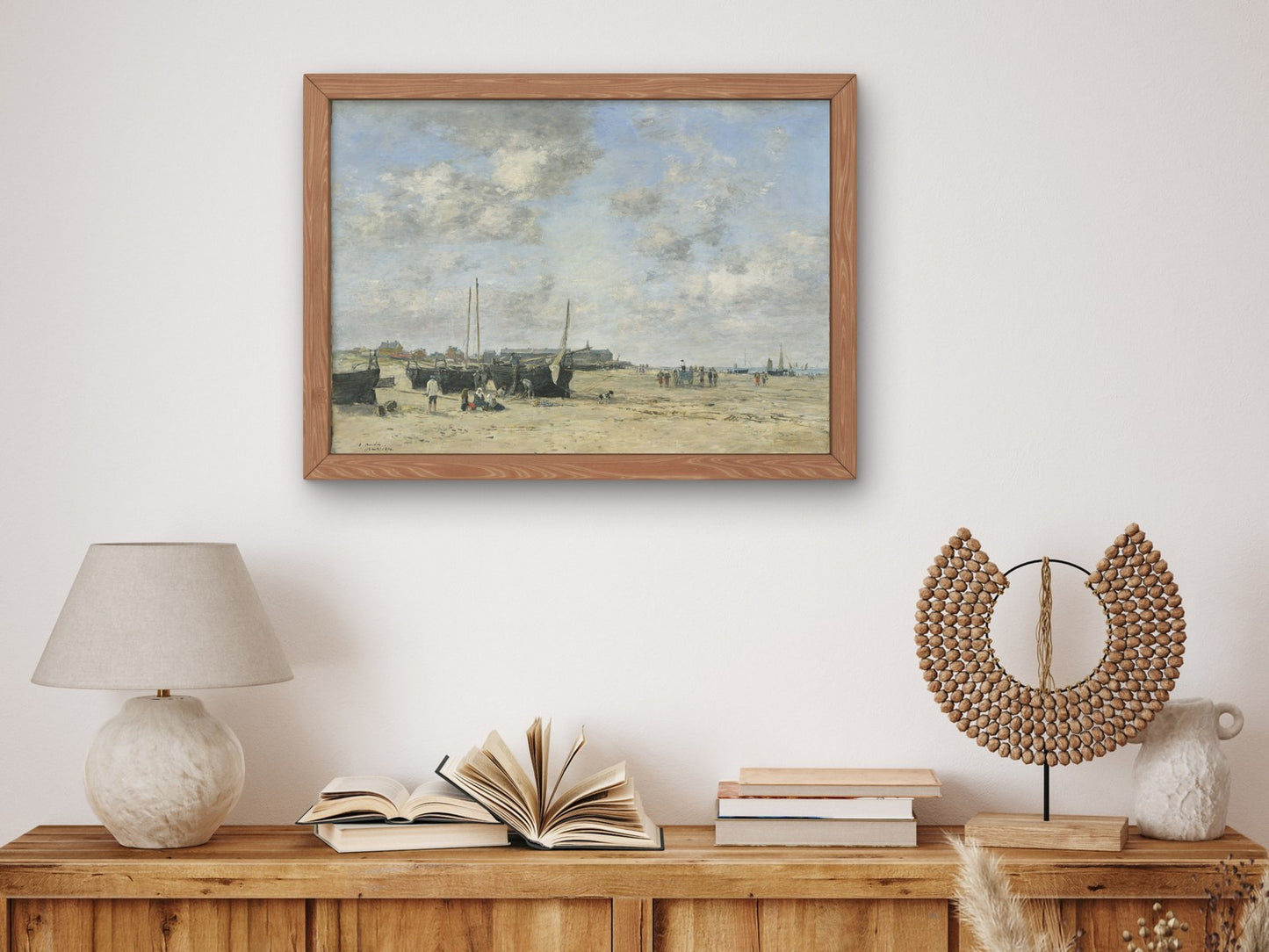 Seashore of Berck by Eugène Boudin 1878, Wall Art Print, Fine Art Reproduction, Museum Quality Decor, Poster