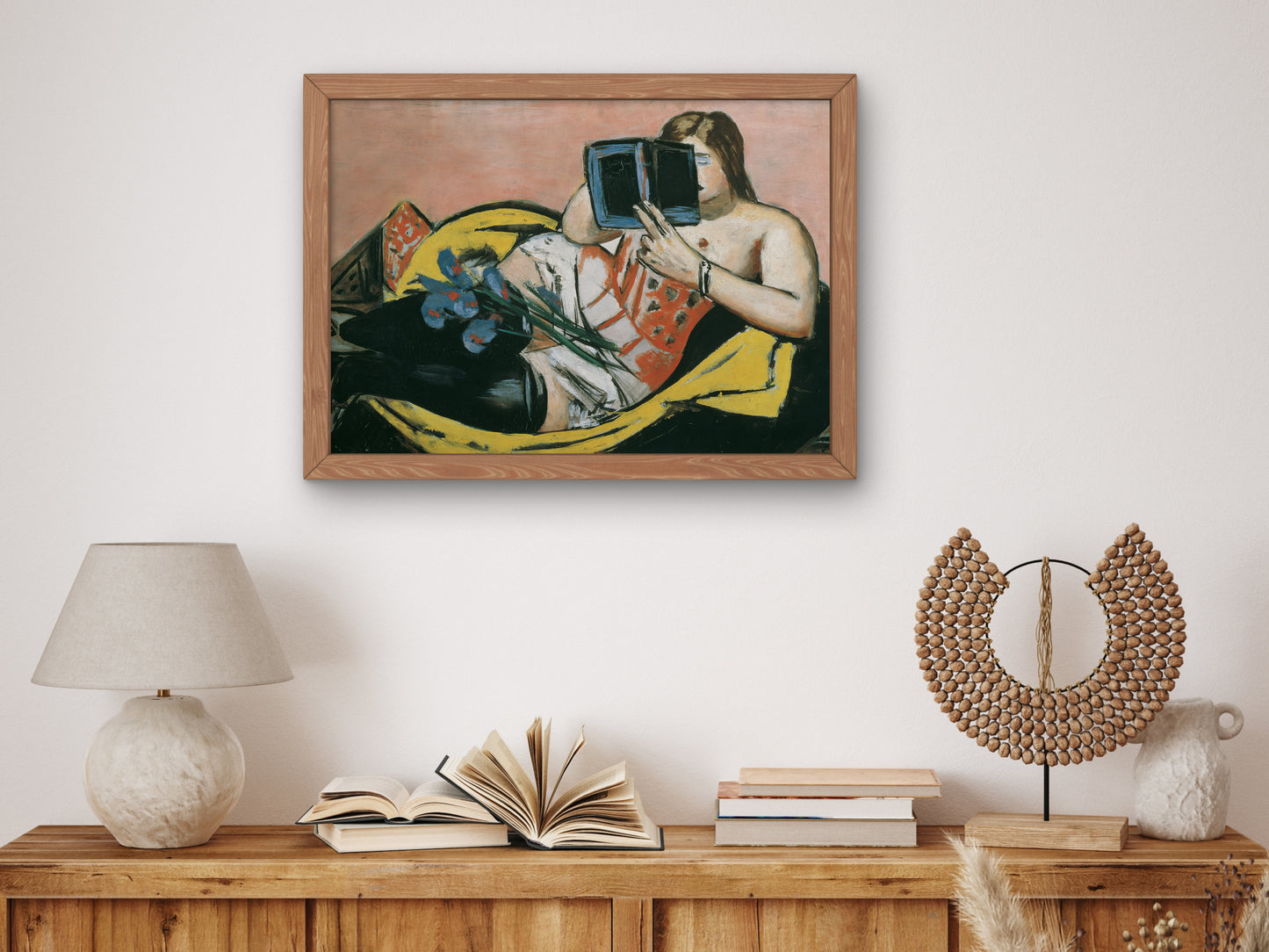 Reclining Woman with Book and Irises by Max Beckmann 1931, Wall Art Print, Fine Art Reproduction, Museum Quality Decor, Poster