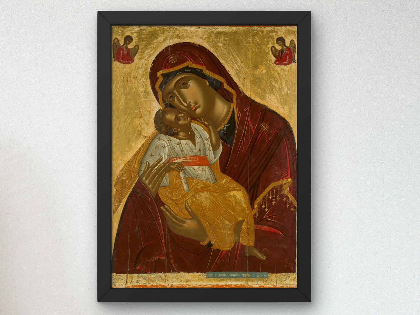 The Virgin of Tenderness by Emmanuel Lambardos 1609, Wall Art Print, Fine Art Reproduction, Museum Quality Decor, Poster
