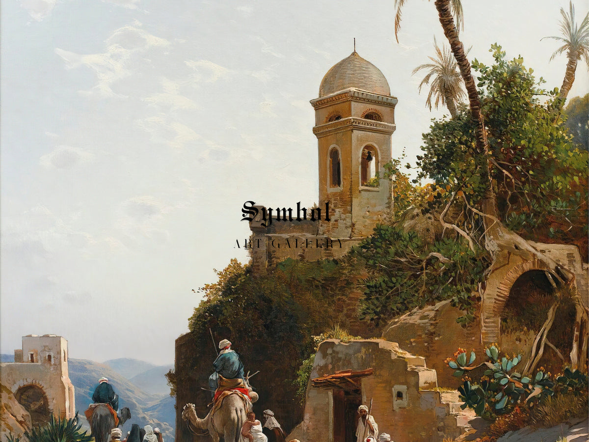 On the Road to Jerusalem by Hermann David Salomon Corrodi, Wall Art Print, Fine Art Reproduction, Museum Quality Decor, Poster