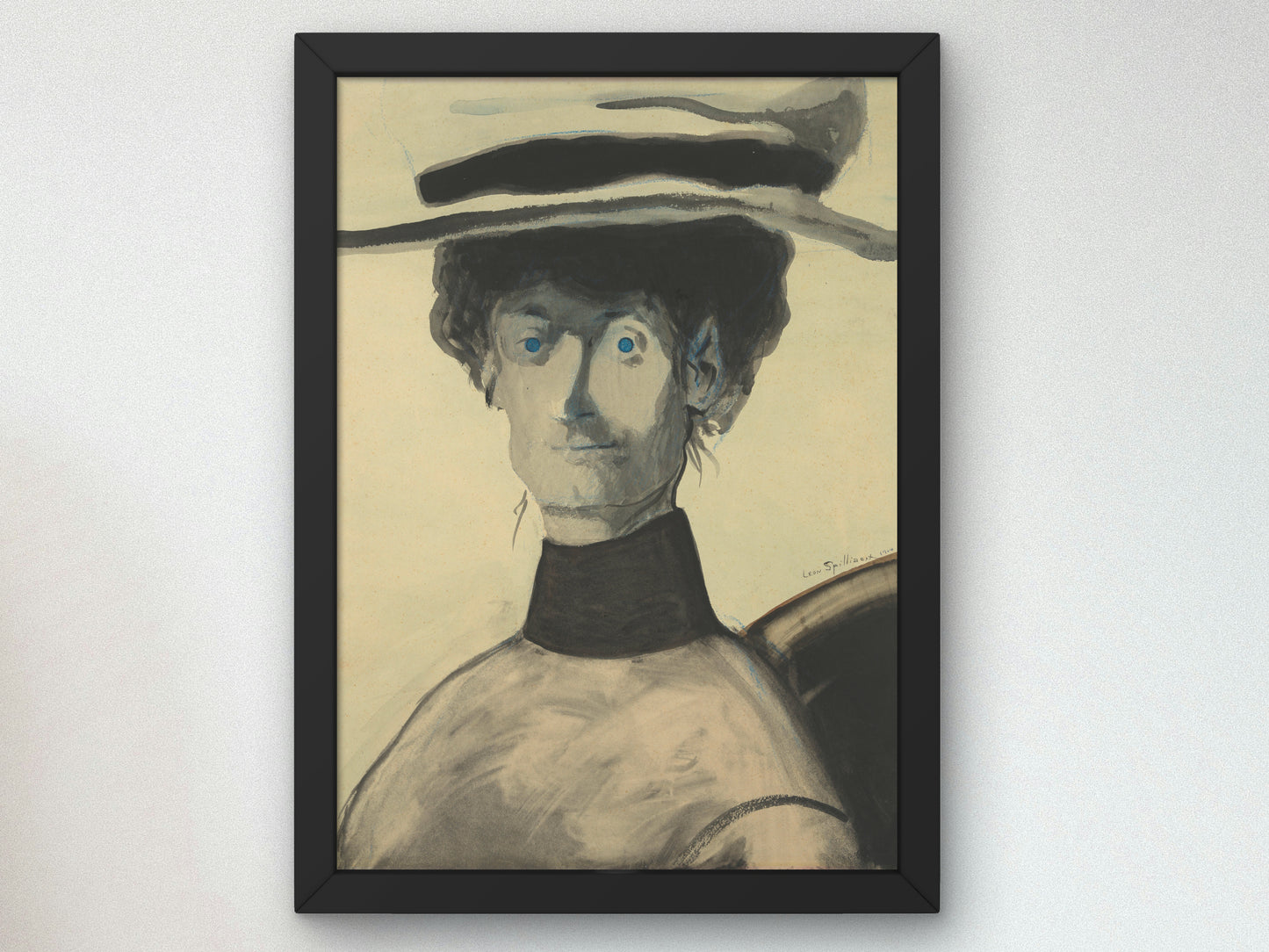 Lady with Pink Hat by Léon Spilliaert 1904, Wall Art Print, Fine Art Reproduction, Museum Quality Decor, Poster