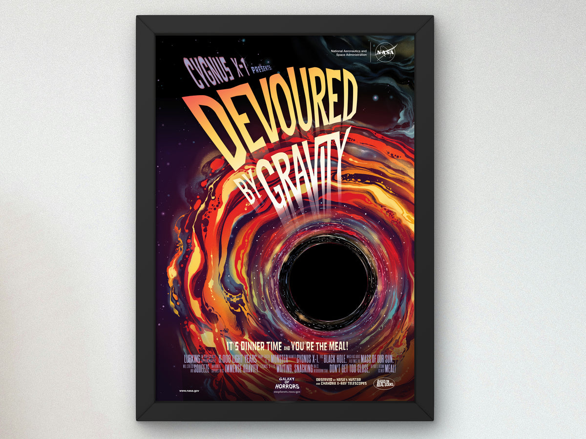 Devoured by Gravity by NASA 2021, Wall Art Print, Fine Art Reproduction, Museum Quality Decor, Poster