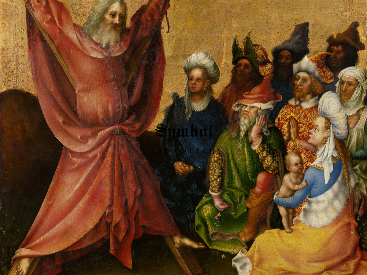 Martyrdom of St Andrew by Stefan Lochner 1435, Wall Art Print, Fine Art Reproduction, Museum Quality Decor, Poster