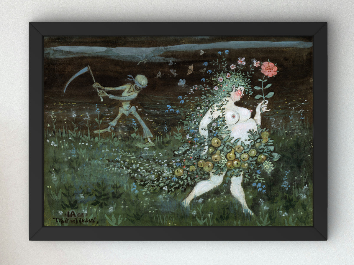 Life and Death by Ivar Arosenius 1905, Wall Art Print, Fine Art Reproduction, Museum Quality Decor, Poster