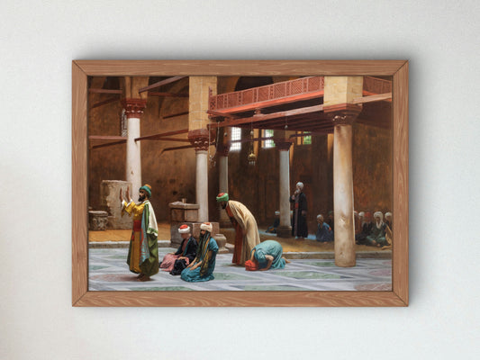 Prayers in the Mosque by Jean Léon Gérôme 1864, Wall Art Print, Fine Art Reproduction, Museum Quality Decor, Poster