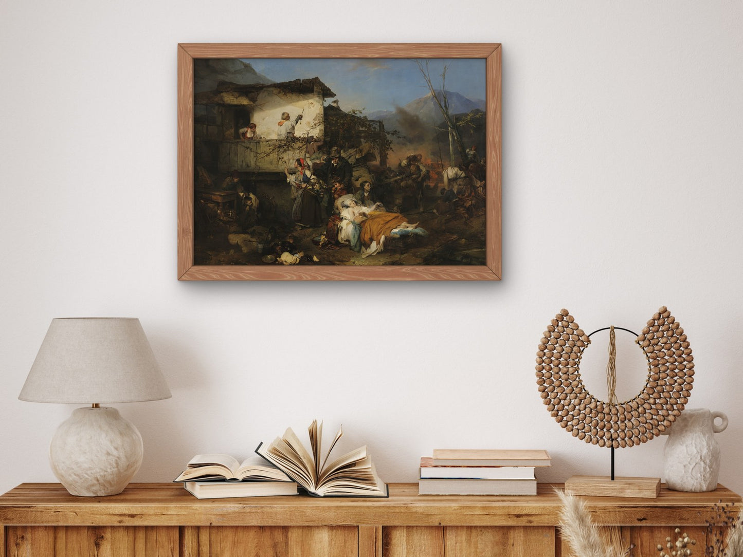 Refugees from a Burned Village by Domenico Induno 1851, Wall Art Print, Fine Art Reproduction, Museum Quality Decor, Poster