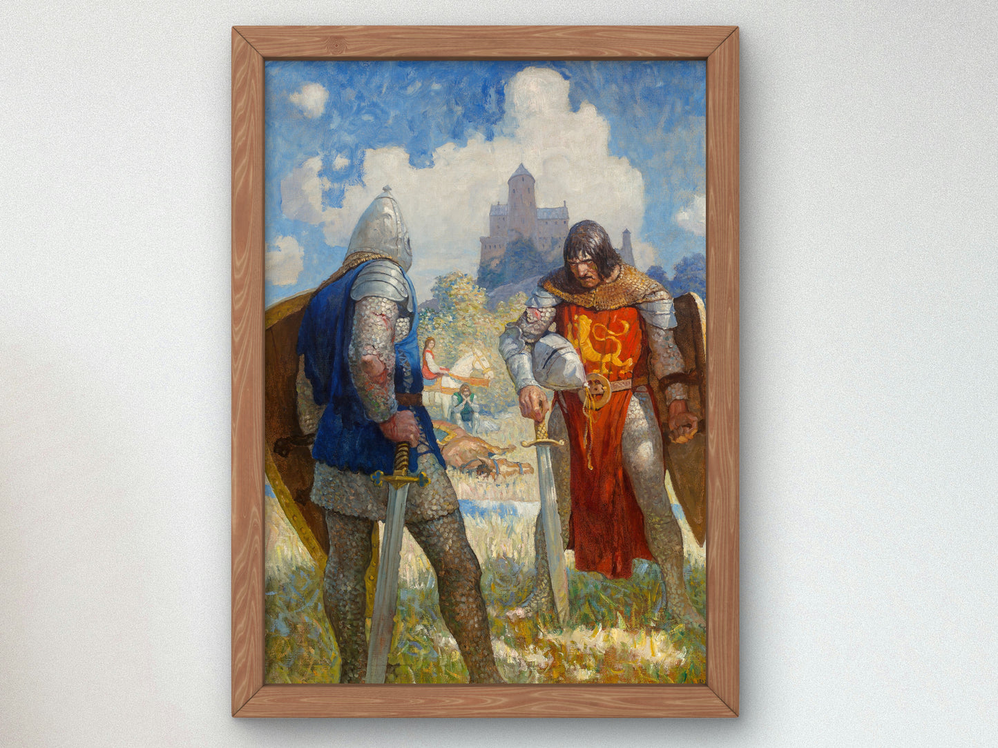 I am Sir Launcelot du Lake, King Ban's son of Benwick, and knight of the Round Table by Newell Convers Wyeth 1917, Wall Art Print