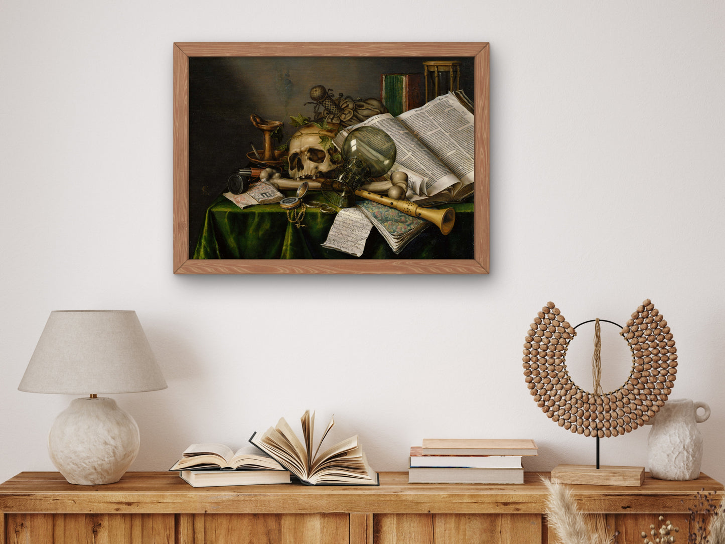 Vanitas Still Life with Books and Manuscripts and a Skull by Edwaert Collier 1663, Wall Art Print, Fine Art Reproduction, Museum Quality