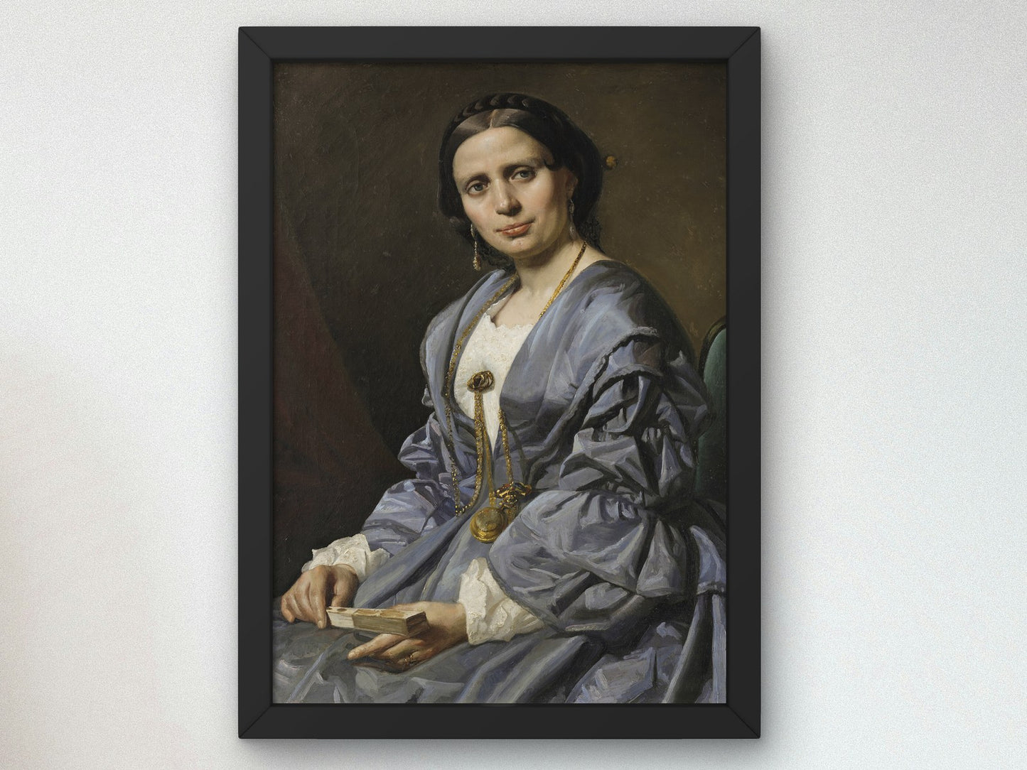 Portrait of a Lady by Domenico Induno 1855, Wall Art Print, Fine Art Reproduction, Museum Quality Decor, Poster
