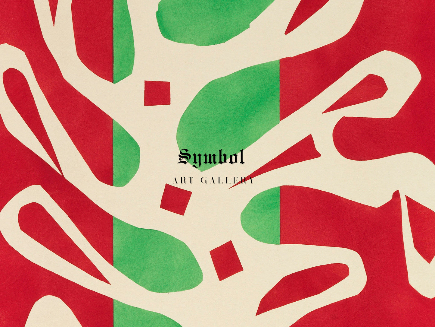 Algue blanche sur fond rouge et vert by Henri Matisse 1947, Wall Art Print, Fine Art Reproduction, Museum Quality Decor, Poster