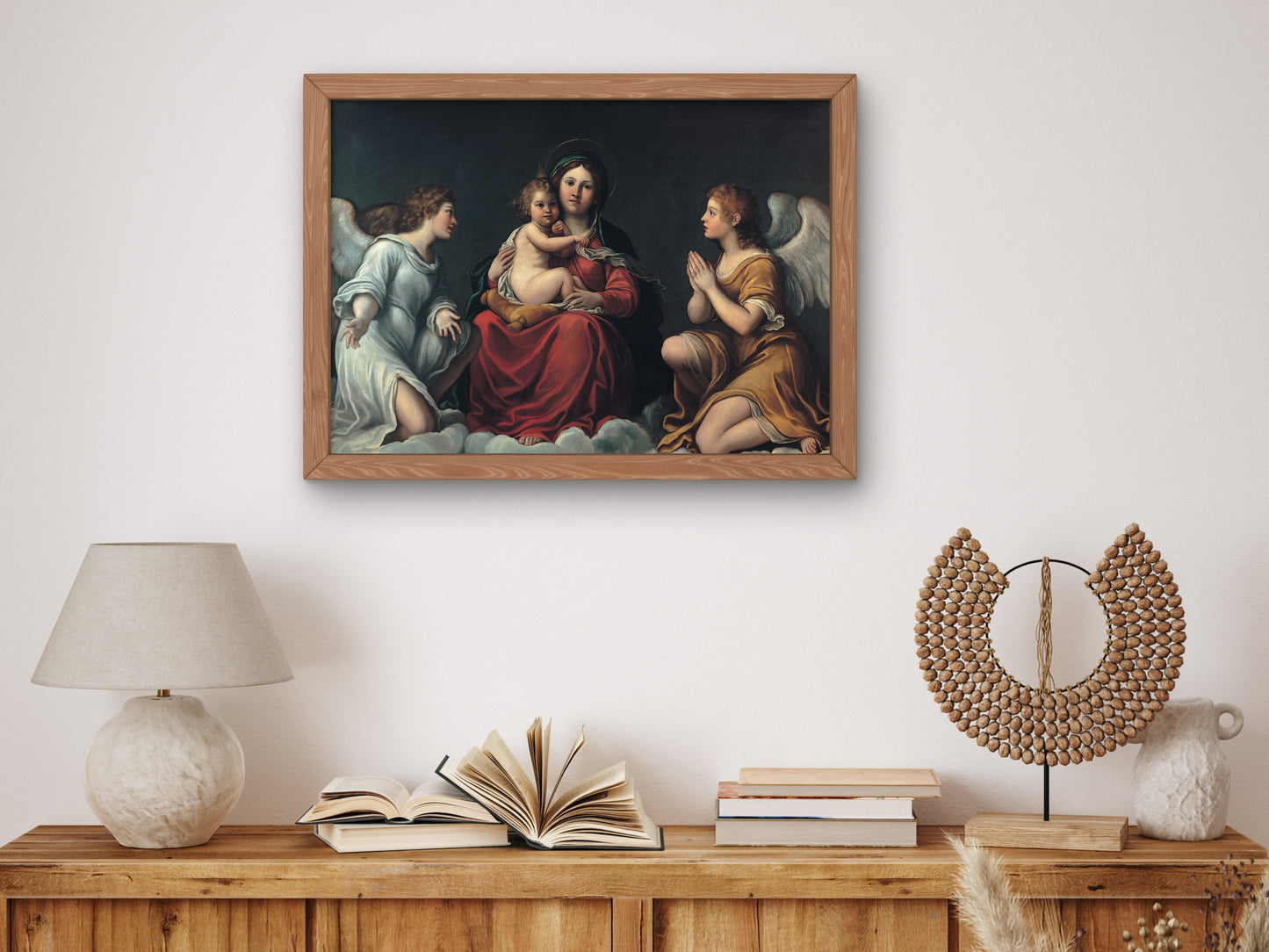 Madonna with the Child and Angels by Francesco Albani 1610, Wall Art Print, Fine Art Reproduction, Museum Quality Decor, Poster