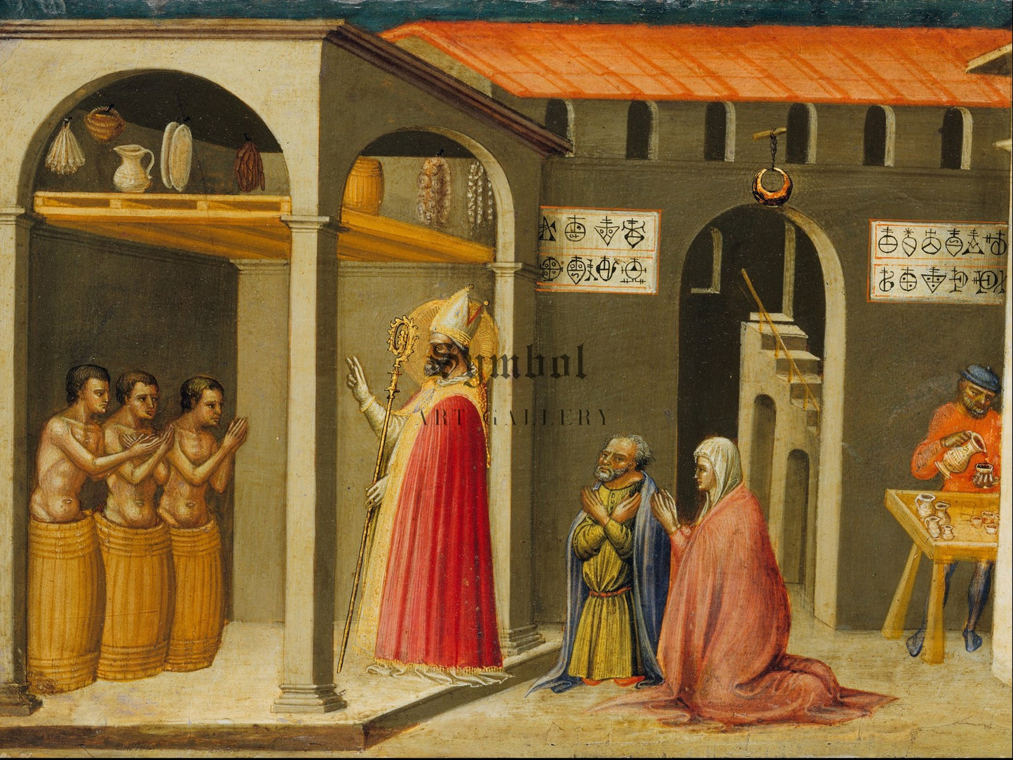 Saint Nicholas Resuscitating Three Youths by Bicci di Lorenzo 1433, Wall Art Print, Fine Art Reproduction, Museum Quality Decor, Poster