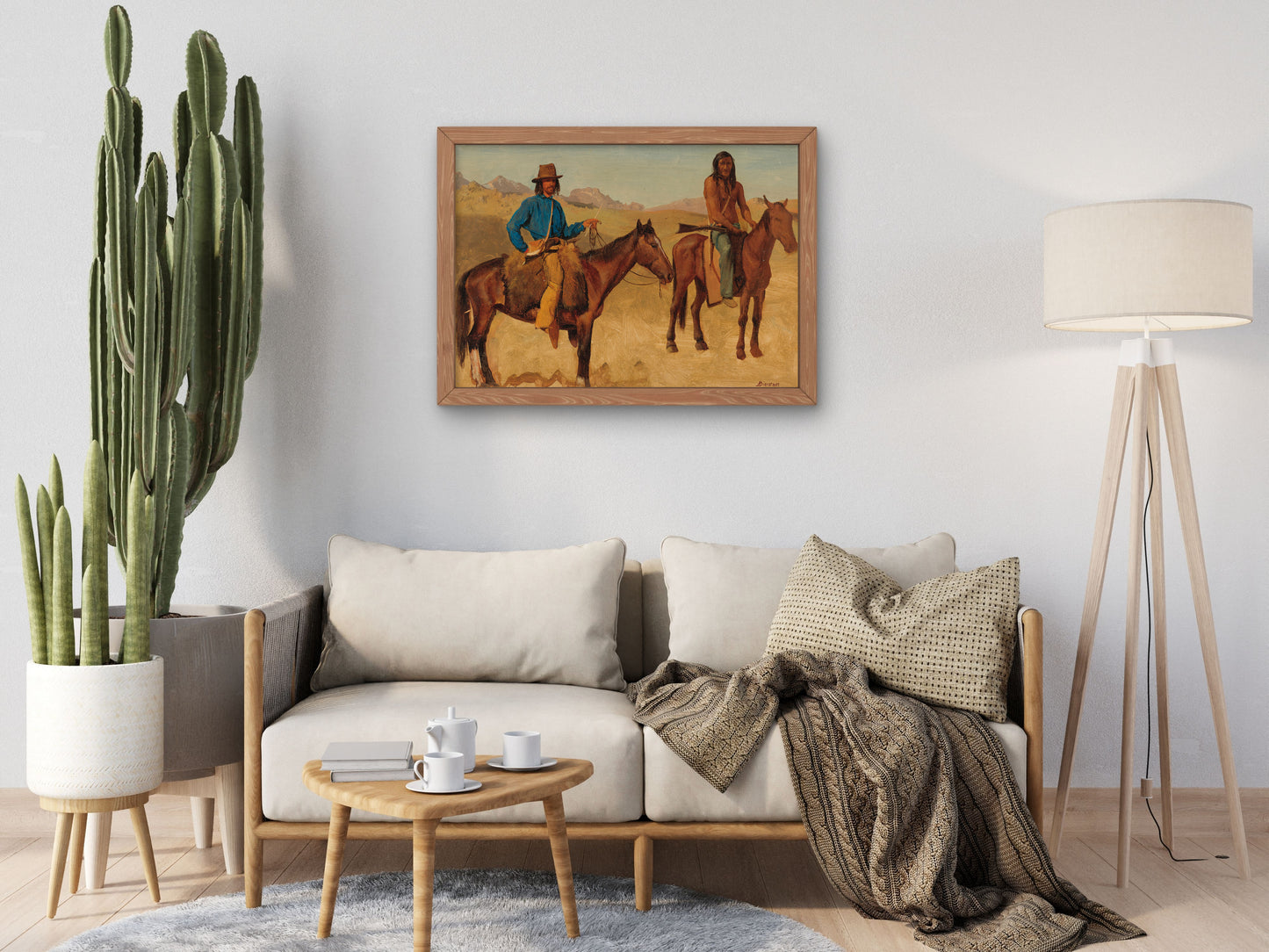 Trapper and Indian Guide on Horseback by Albert Bierstadt, Wall Art Print, Fine Art Reproduction, Museum Quality Decor, Poster