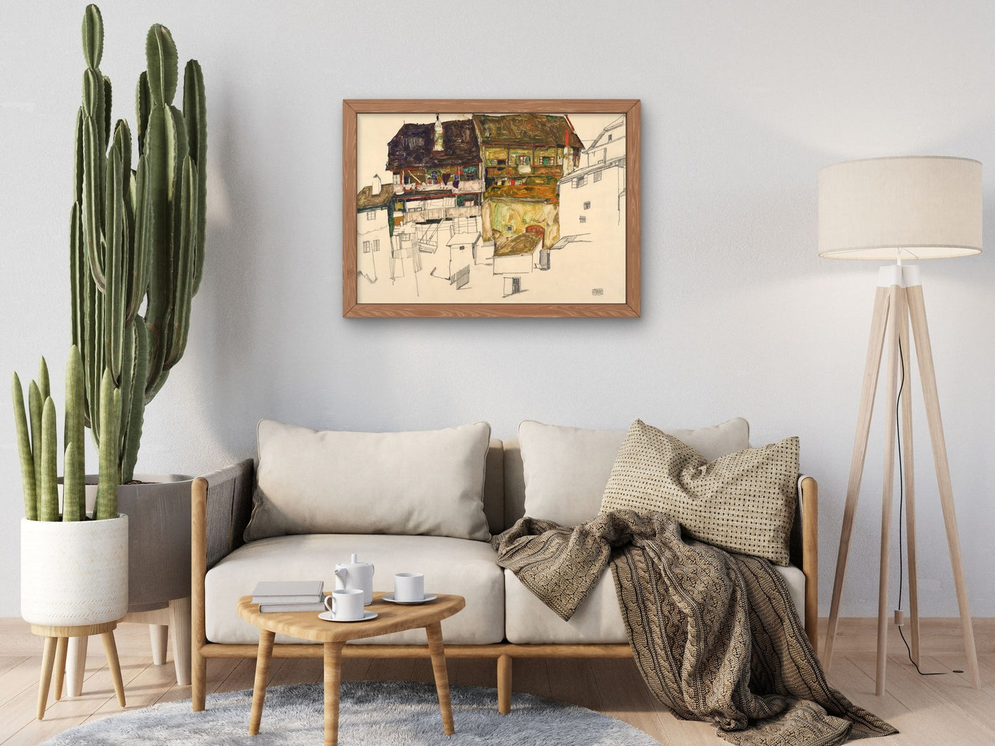 Old Houses in Krumau by Egon Schiele 1914, Wall Art Print, Fine Art Reproduction, Museum Quality Decor, Poster