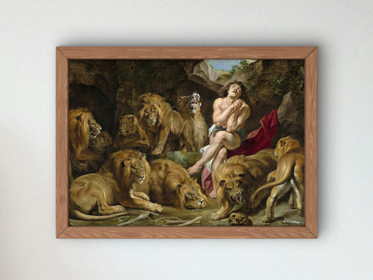 Daniel in the Lions' Den by Peter Paul Rubens 1615, Wall Art Print, Fine Art Reproduction, Museum Quality Decor, Poster