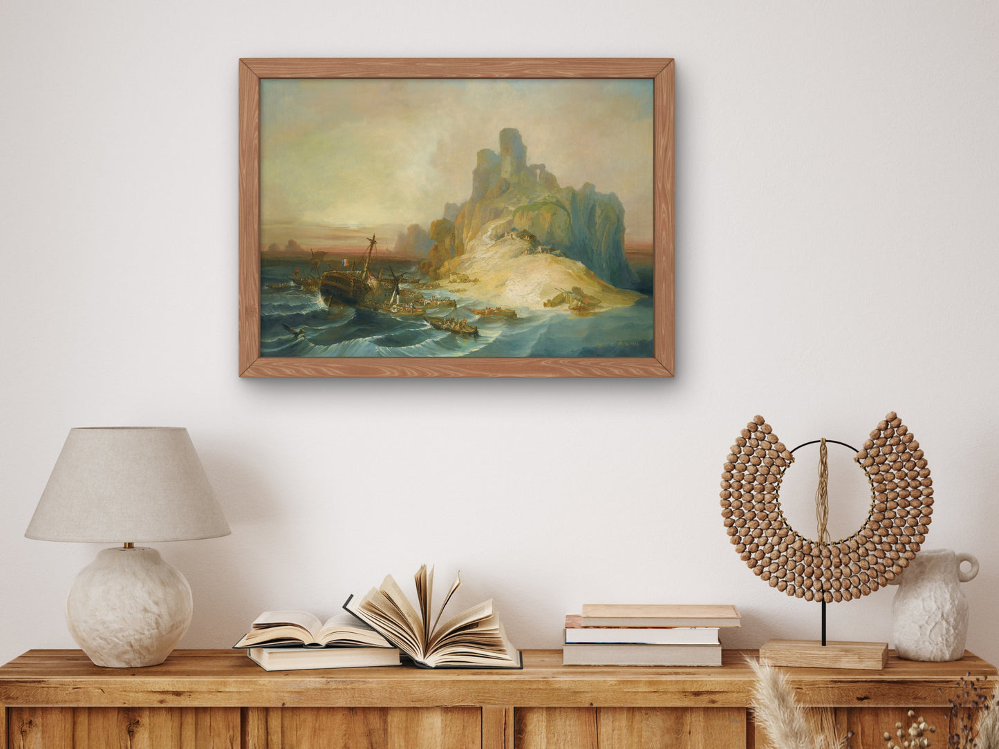 Shipwreck Off the Coast by Eugenio Lucas Velázquez 1855, Wall Art Print, Fine Art Reproduction, Museum Quality Decor, Poster