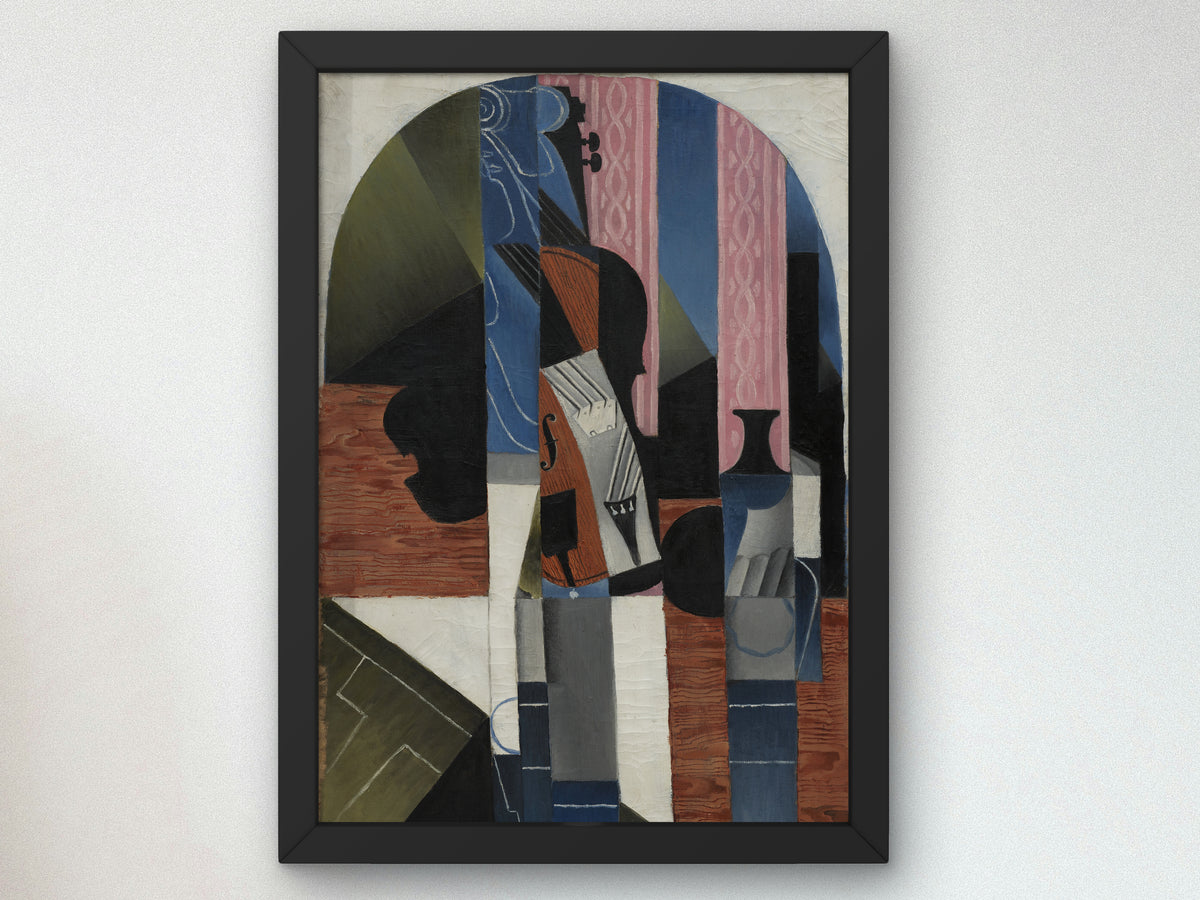 Still Life, Violin and Inkwell by Juan Gris 1913, Wall Art Print, Fine Art Reproduction, Museum Quality Decor, Poster