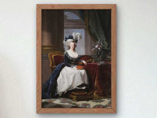 Portrait of Marie Antoinette Queen of France by Élisabeth Vigée Le Brun 1788, Wall Art Print, Fine Art Reproduction, Museum Quality Decor