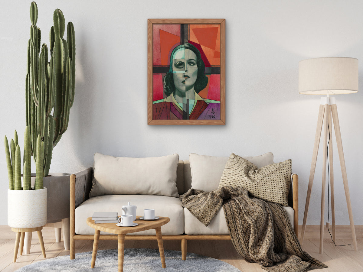 Untitled Collage II by Karl Wiener 1940, Wall Art Print, Fine Art Reproduction, Museum Quality Decor, Poster