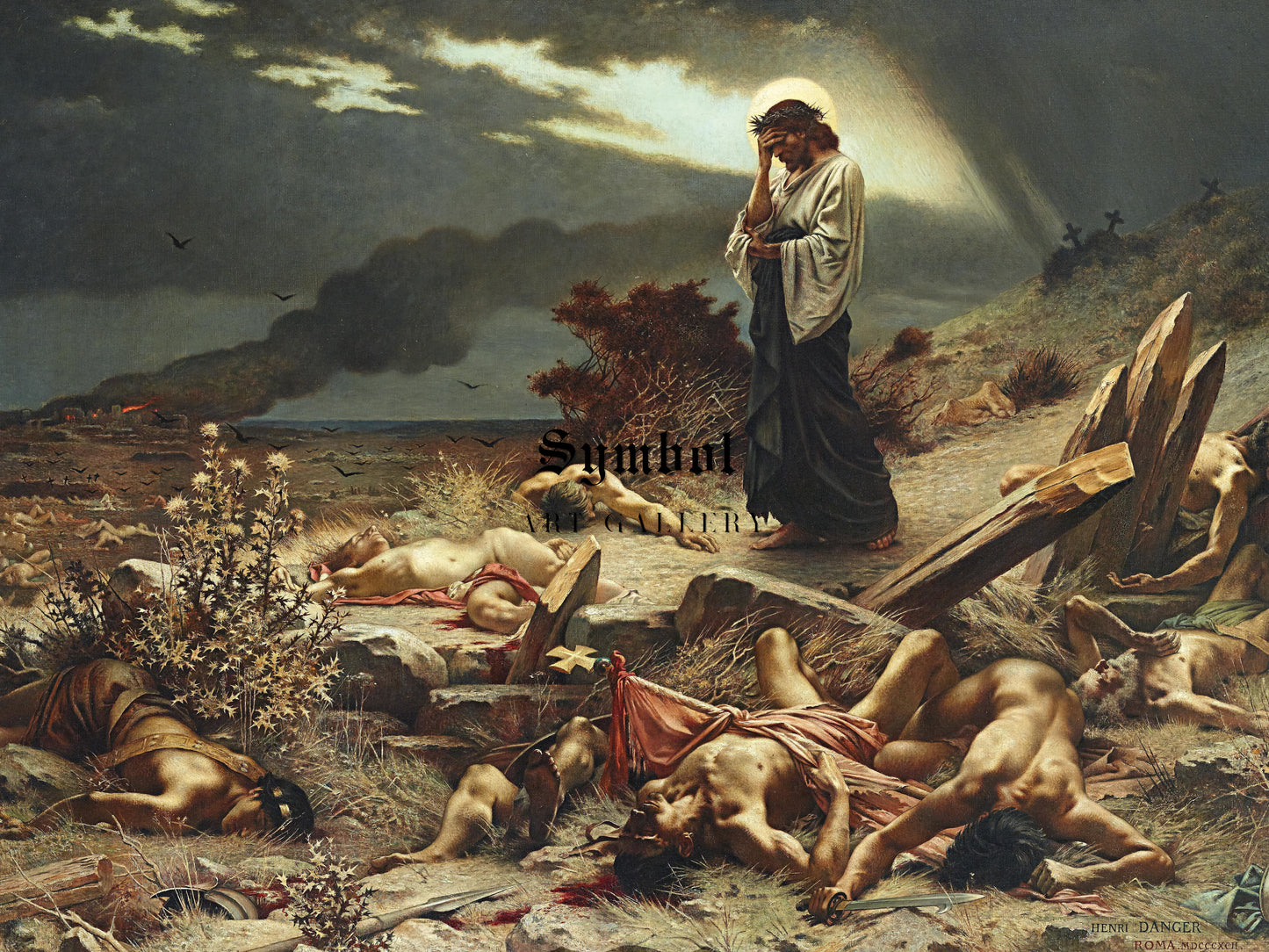 Love One Another by Henri Camille Danger, Wall Art Print, Fine Art Reproduction, Museum Quality Decor, Poster