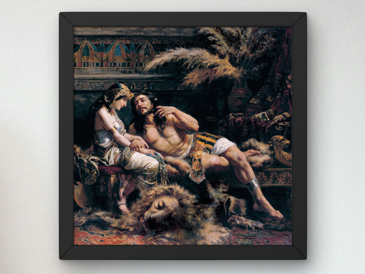 Samson and Delilah by José Echenagusía 1887, Wall Art Print, Fine Art Reproduction, Museum Quality Decor, Poster