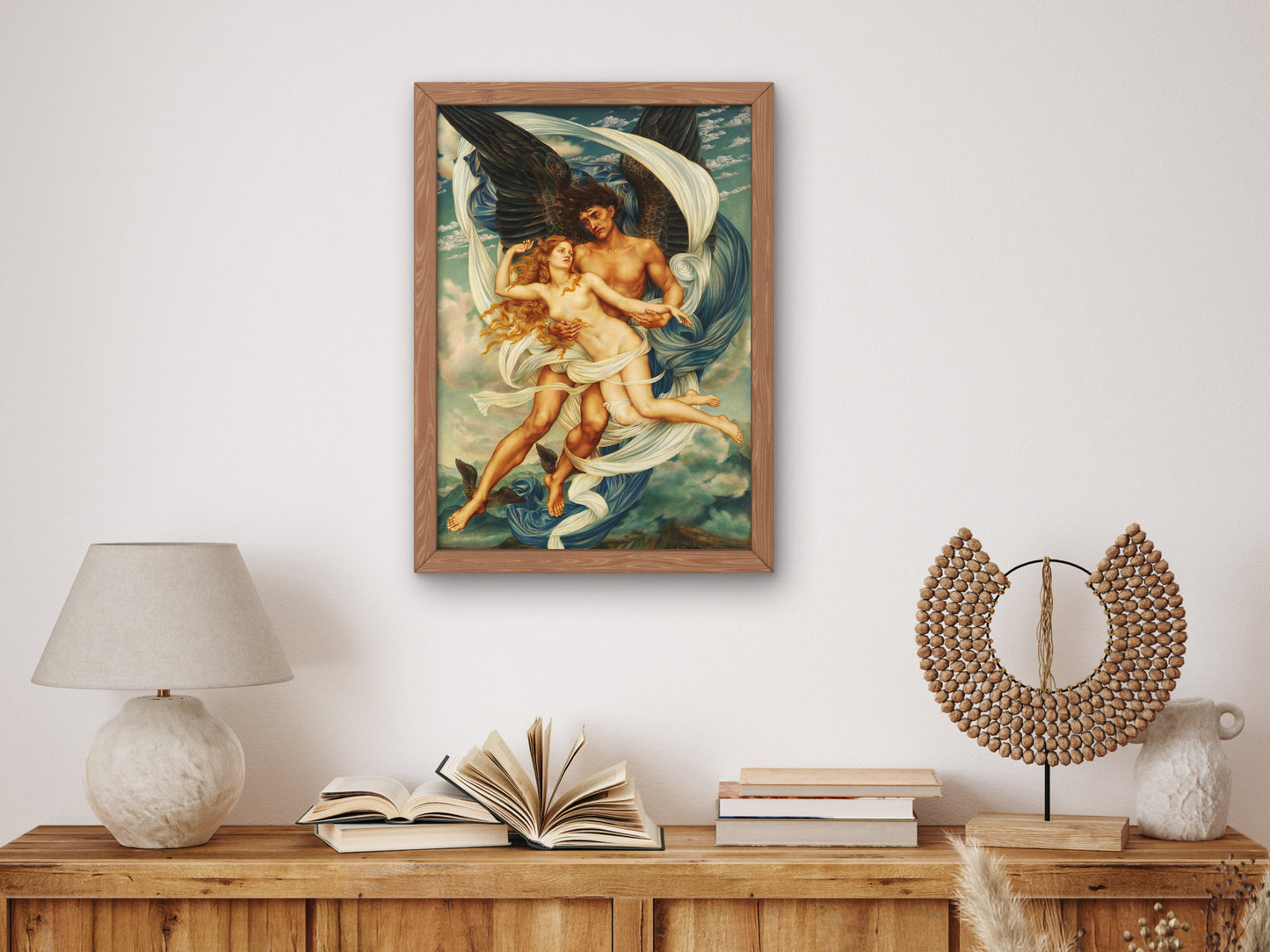 Boreas and Oreithyia by Evelyn De Morgan 1896, Wall Art Print, Fine Art Reproduction, Museum Quality Decor, Poster
