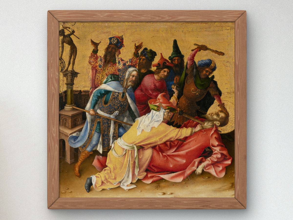 Martyrdom of St Thomas by Stefan Lochner 1435, Wall Art Print, Fine Art Reproduction, Museum Quality Decor, Poster