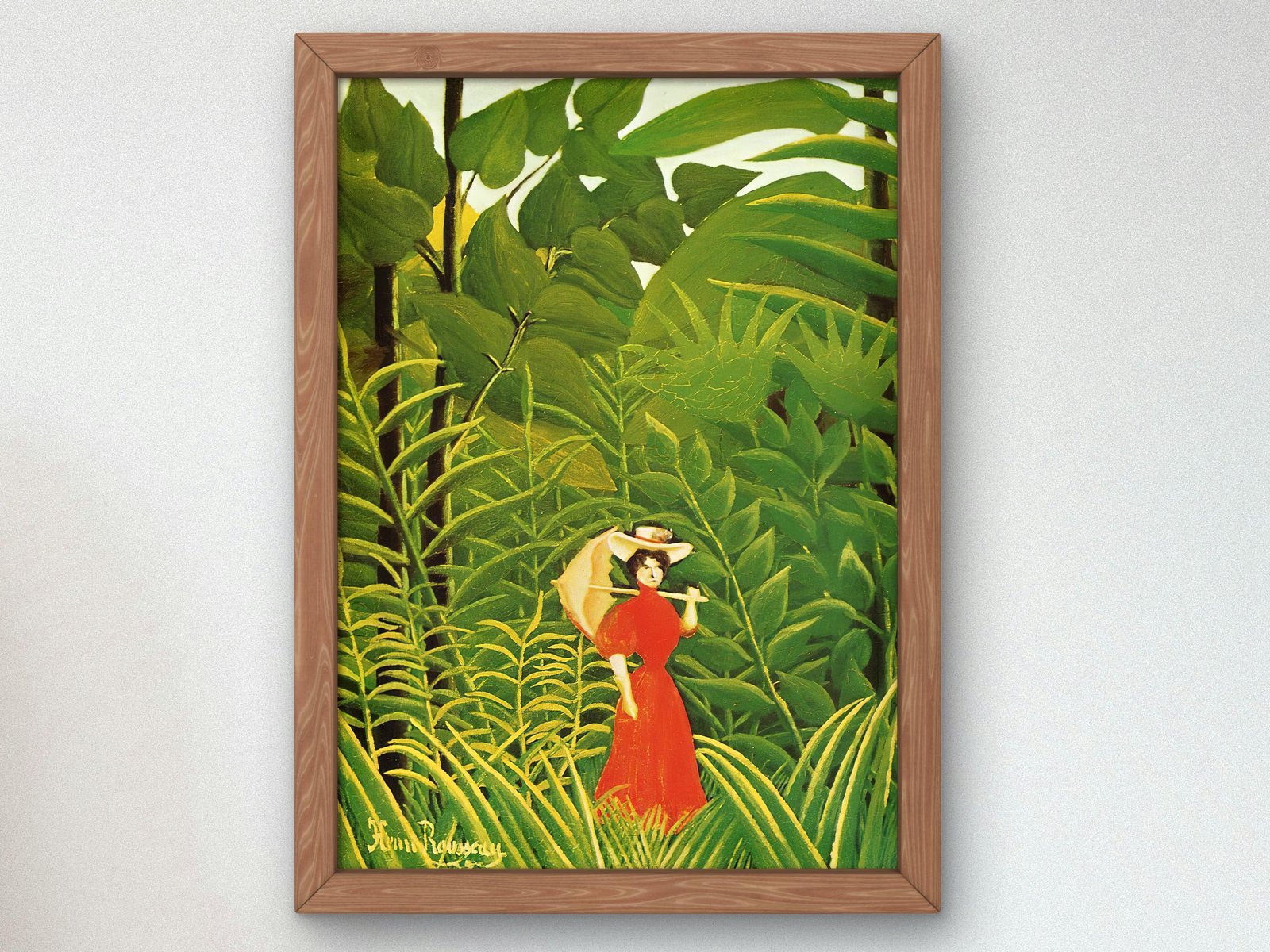 Femme en Rouge dans la Forêt by Henri Rousseau, 1905, Post-Impressionism, fine art print