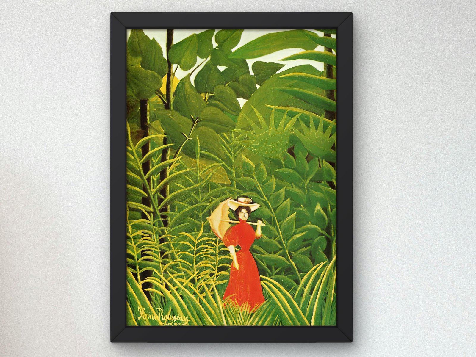 Femme en Rouge dans la Forêt by Henri Rousseau, 1905, Post-Impressionism, fine art print