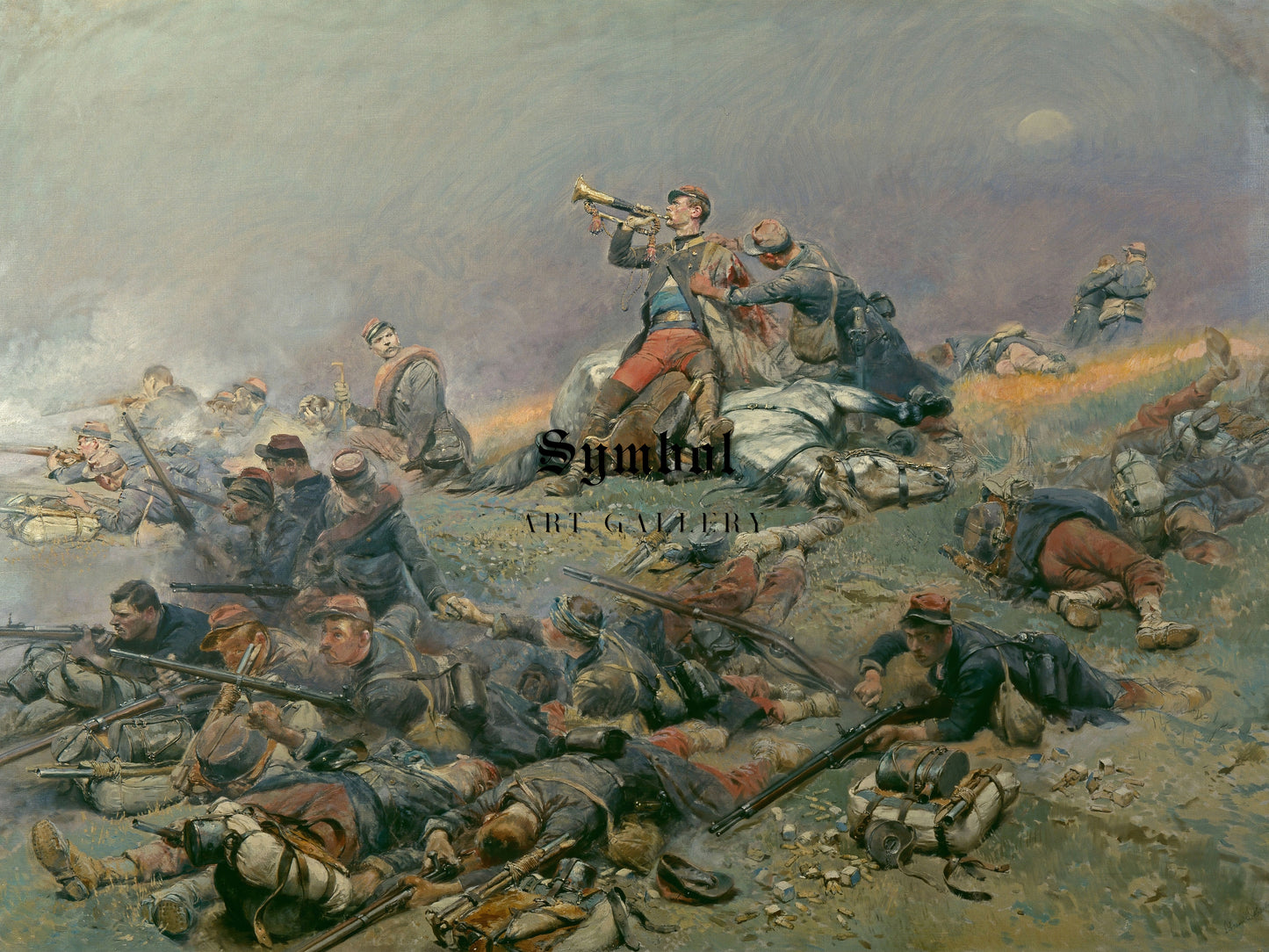 Commander Berbegier Sounding the Charge at Saint Privat by Édouard Detaille 1870, Wall Art Print, Fine Art Reproduction, Museum Quality