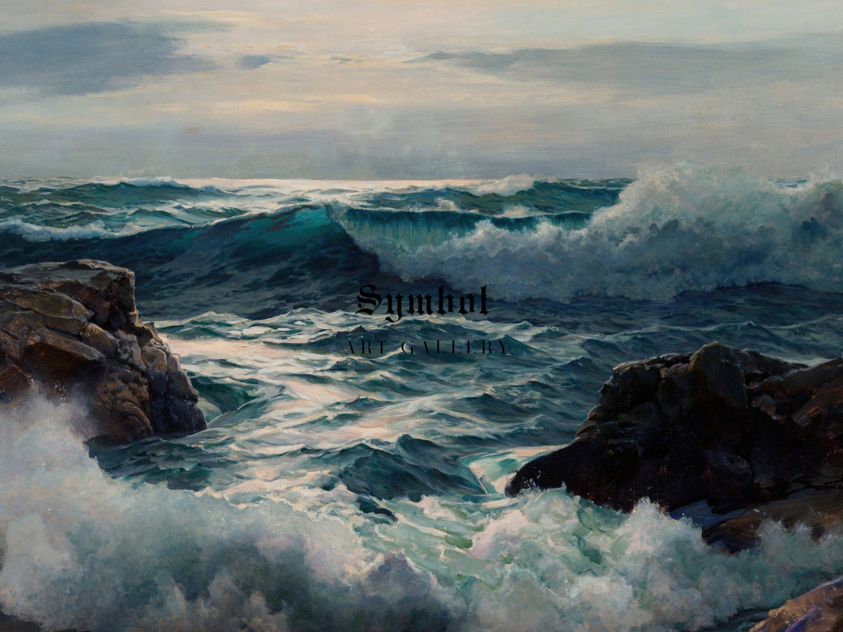 The Invading Surf by Frederick Judd Waugh, Wall Art Print, Fine Art Reproduction, Museum Quality Decor, Poster