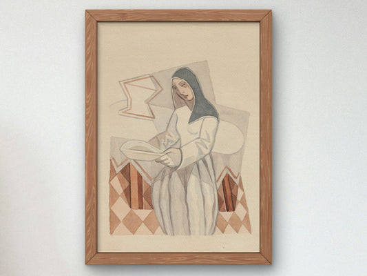 La Religieuse by Juan Gris 1925, Wall Art Print, Fine Art Reproduction, Museum Quality Decor, Poster