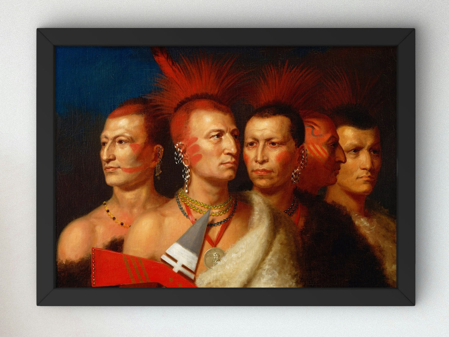 Young Omahaw War Eagle Little Missouri and Pawnees by Charles Bird King 1821, Wall Art Print, Fine Art Reproduction, Museum Quality Decor