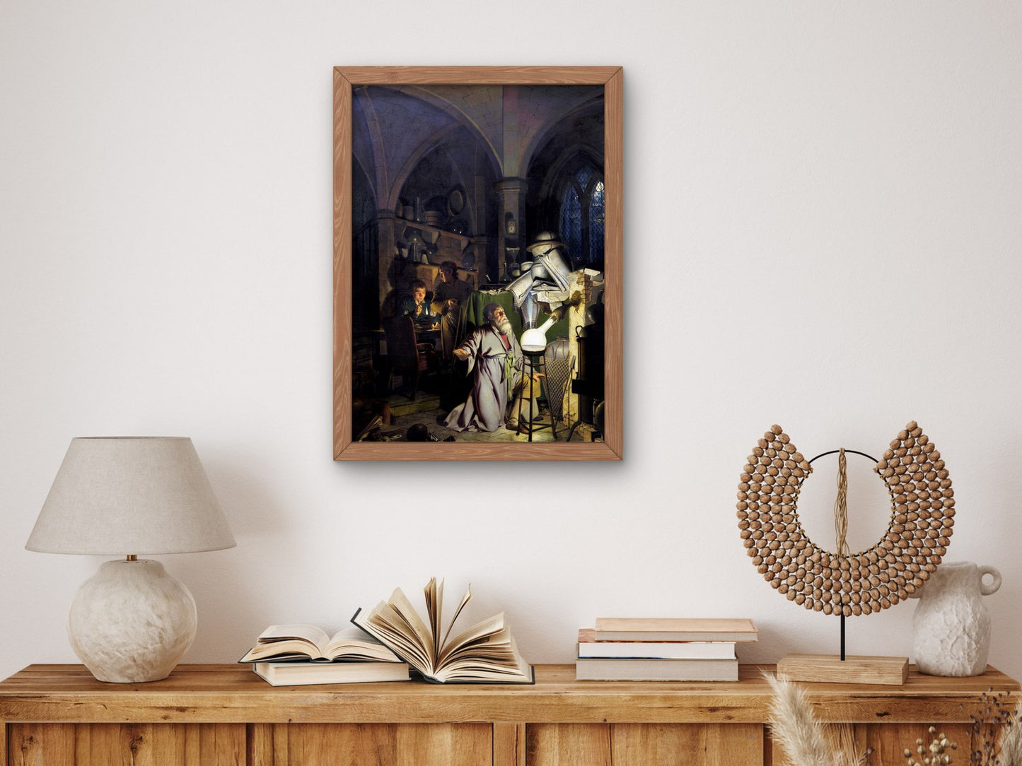 The Alchemist Discovering Phosphorus by Joseph Wright of Derby 1771, Wall Art Print, Fine Art Reproduction, Museum Quality Decor, Poster