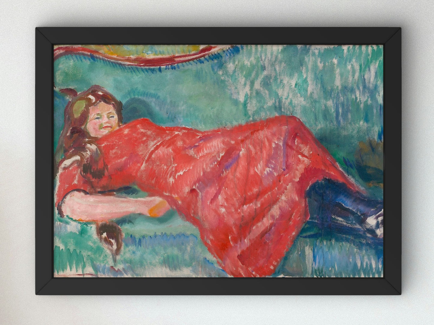 On the Sofa by Edvard Munch 1913, Wall Art Print, Fine Art Reproduction, Museum Quality Decor, Poster