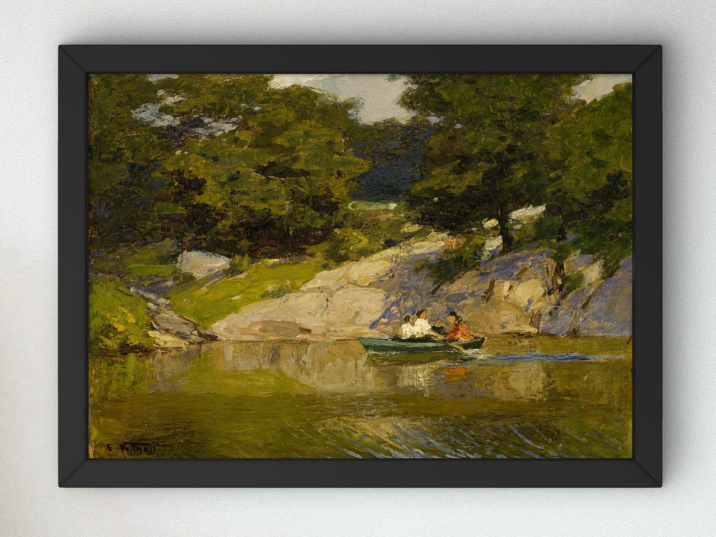 Boating in Central Park by Edward Henry Potthast 1900, Wall Art Print, Fine Art Reproduction, Museum Quality Decor, Poster