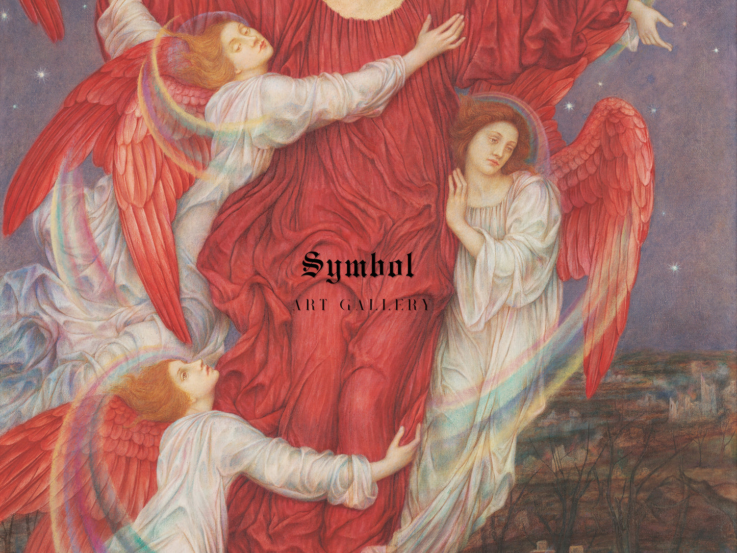 The Red Cross by Evelyn De Morgan 1914, Wall Art Print, Fine Art Reproduction, Museum Quality Decor, Poster